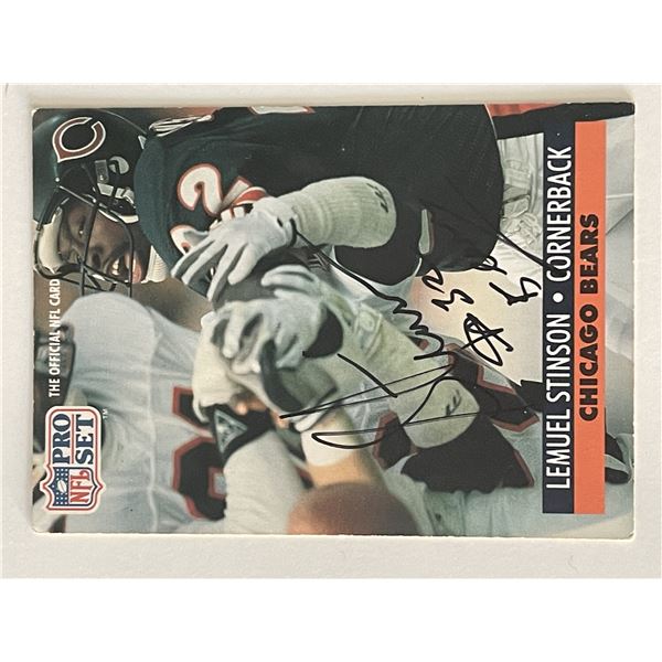Chicago Bears Lemuel Stinson 1991 NFL #106 signed trading card
