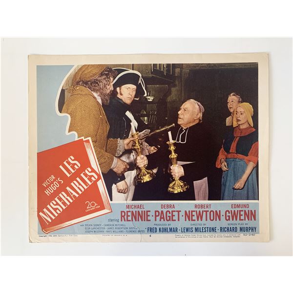 Les Misérables original 1952 vintage lobby card