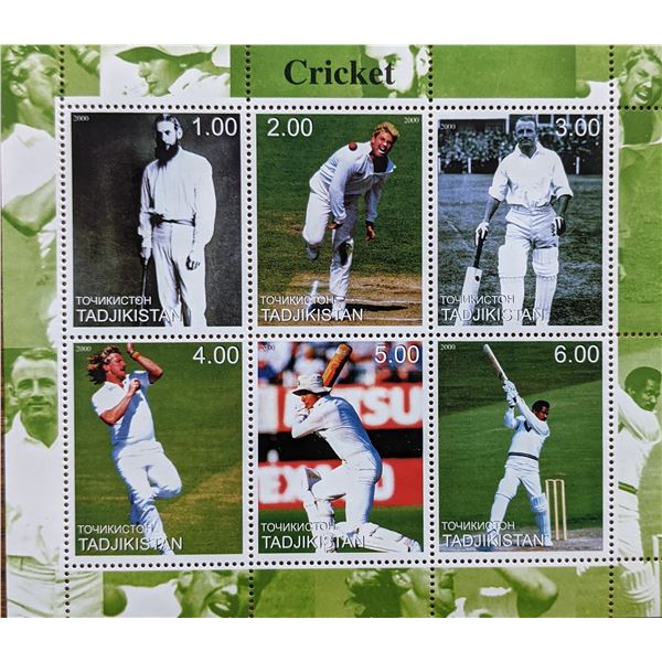 Cricket Stamp Sheet - Tadjikistan - Set Of 6 Stamps
