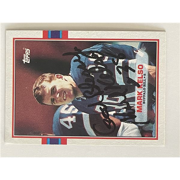 Buffalo Bills Mark Kelso 1989 Topps #56 signed card