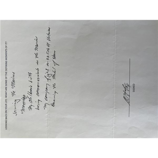 Wesley L. Fox signed note