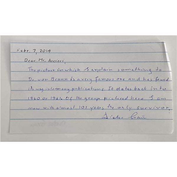 Dieter Grau signed note