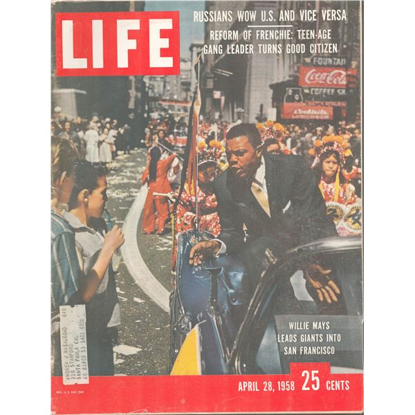 Willie Mays Life Magazine. April 28, 1958