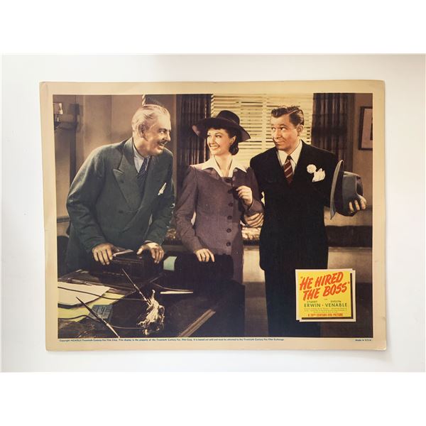 He Hired the Boss original 1942 vintage lobby card