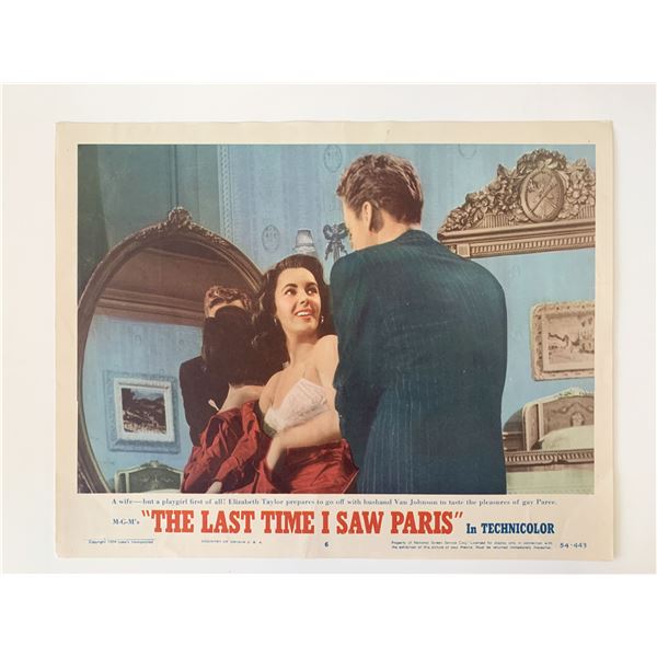 The Last Time I Saw Paris original 1954 vintage lobby card