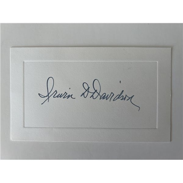 US House of Representatives Irwin D. Davidson original signature