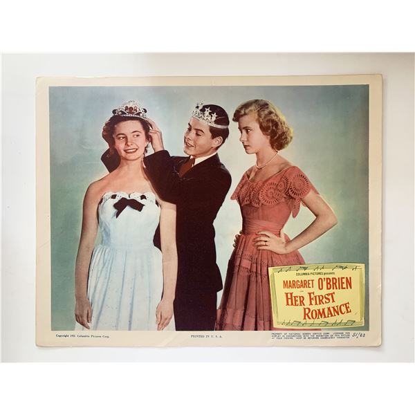 Her First Romance original 1951 vintage lobby card