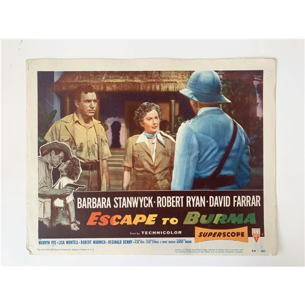 Escape to Burma original 1955 vintage lobby card
