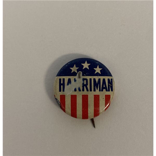 Harriman vintage campaign pin