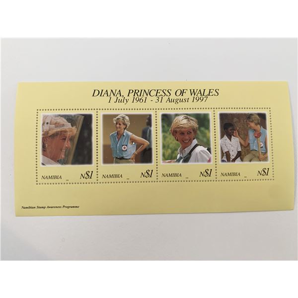 Nambia Diana Princess of Wales commemorative stamp set