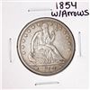 Image 1 : 1854 w/Arrows Seated Liberty Half Dollar Coin