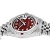 Image 9 : Rolex Mens Stainless Steel Red Ruby and Diamond Datejust Wristwatch