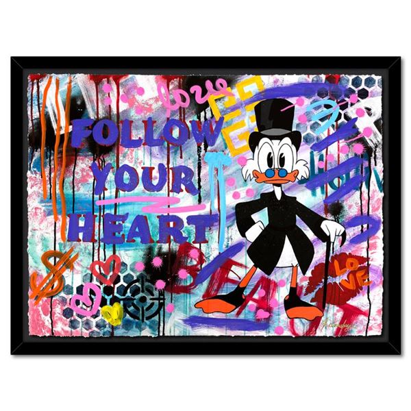 Nastya Rovenskaya "Follow Your Heart" Original Mixed Media on Paper