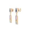 Image 4 : 14KT Yellow Gold 1.40 ctw Sapphire and Diamond Earrings