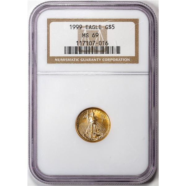 1999 $5 American Gold Eagle Coin NGC MS69