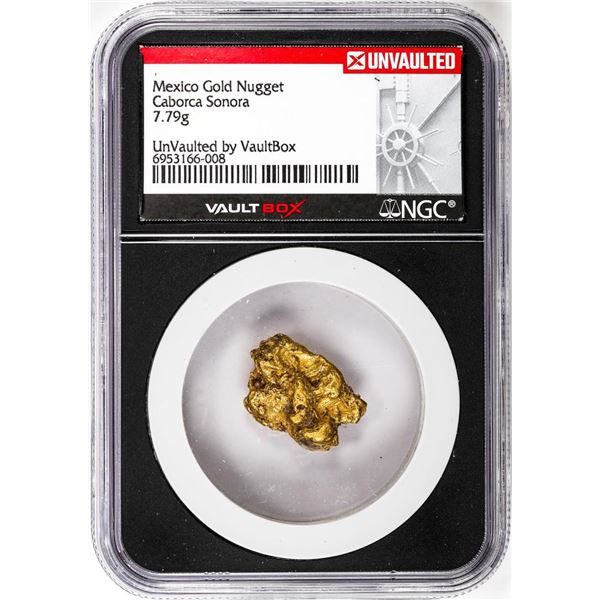 7.79 Gram Caborca Sonora Mexico Gold Nugget NGC Vaultbox Unvaulted