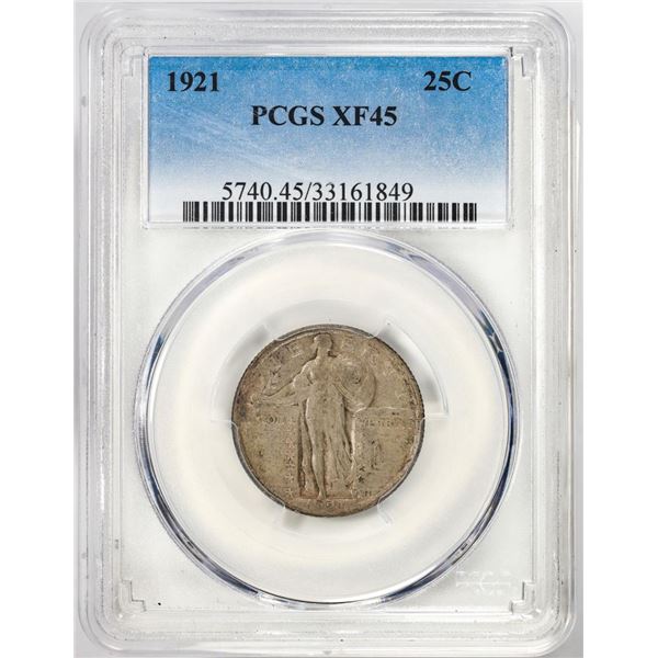 1921 Standing Liberty Quarter Coin PCGS XF45