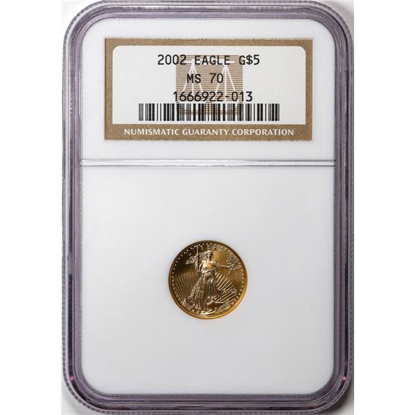 2002 $5 American Gold Eagle Coin NGC MS70