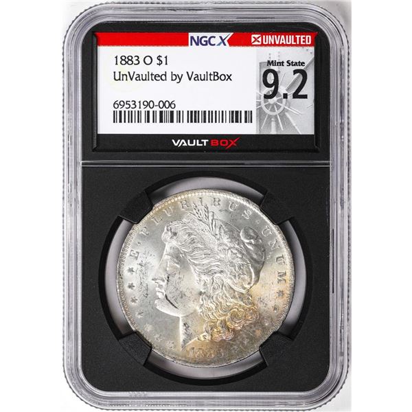 1883-O $1 Morgan Silver Dollar Coin NGCX Mint State 9.2 VaultBox Great Toning