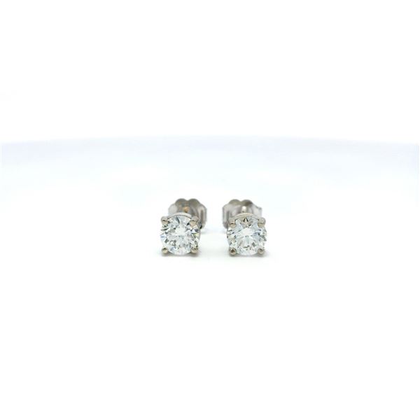 14KT White Gold 1.02 ctw Diamond Stud Earrings