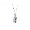 Image 3 : 14KT White Gold 3.14 ctw Tanzanite and Diamond Pendant with Chain
