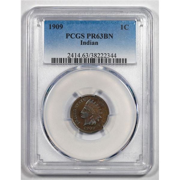 1909 Proof Indian Head Cent Coin PCGS PR63BN