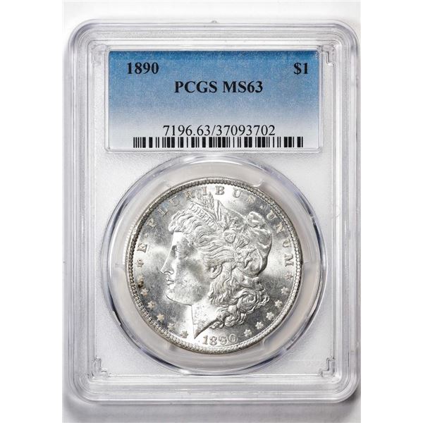 1890 $1 Morgan Silver Dollar Coin PCGS MS63