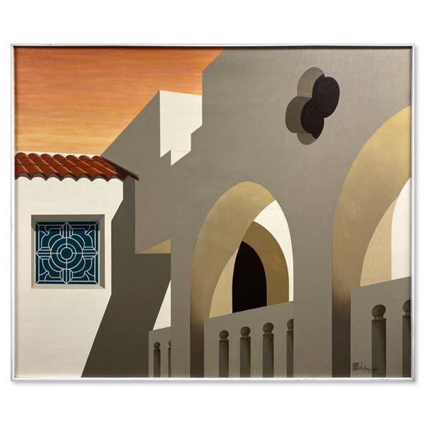William Schlesinger (1915-2011) "Patio Del Sol" Original Oil on Canvas
