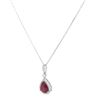 Image 3 : 14KT White Gold 4.49 ctw Ruby and Diamond Pendant with Chain