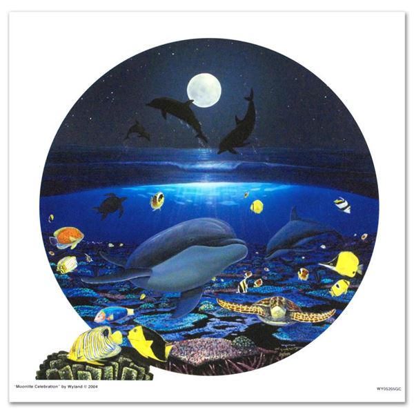 Wyland "Moonlight Celebration" Limited Edition Giclee On Canvas