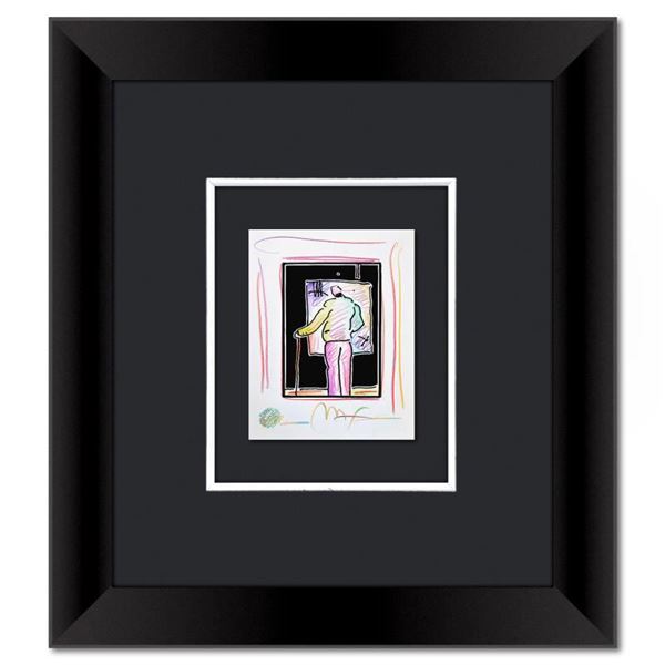 Peter Max "Man at Easel" Original Mixed Media on Paper
