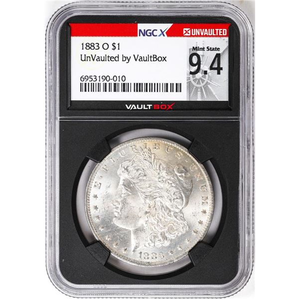 1883-O $1 Morgan Silver Dollar Coin NGCX Mint State 9.4 VaultBox Unvaulted