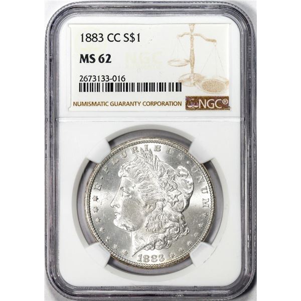 1883-CC $1 Morgan Silver Dollar Coin NGC MS62
