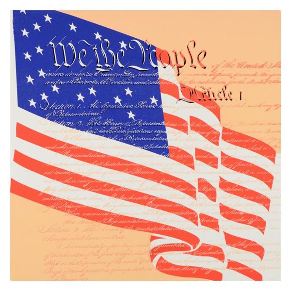 Steve Kaufman (1960-2010) "We the People" Original Silkscreen on Canvas