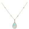 Image 2 : 14KT Yellow Gold 3.13 ctw Opal and Diamond Pendant With Chain