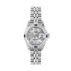 Image 2 : Rolex Ladies Stainless Steel Silver Roman Sapphire and Diamond Datejust With Rolex Box