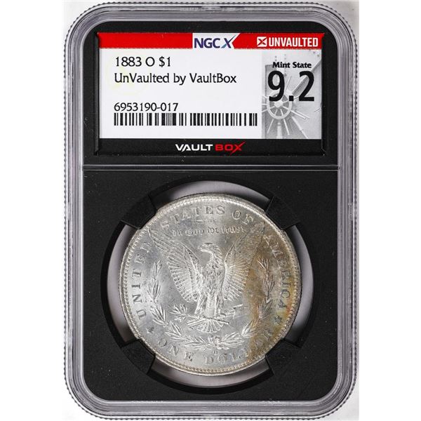 1883-O $1 Morgan Silver Dollar Coin NGCX Mint State 9.2 VaultBox Great Toning