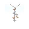 Image 1 : 14KT Tri-Color Gold 0.62 ctw Diamond Butterfly Pendant with Chain