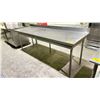 Image 1 : STAINLESS STEEL KITCHEN PREP TABLE 8'L X 30"W X 3'H