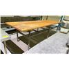 Image 1 : 2 TIER WOOD TOP KITCHEN PREP TABLE 11'L X37"W X35.5"H (HEAVY)
