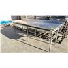 Image 2 : 2 TIER STAINLESS STEEL KITCHEN PREP TABLE 8'L X 30"W X 3'H