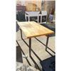 Image 2 : METAL WITH WOOD TOP KITCHEN PREP TABLE 54" X30" X28"