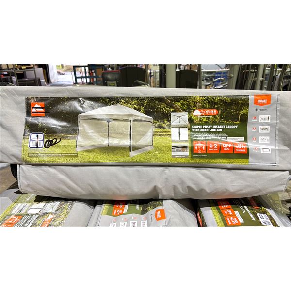 OZARK TRAIL INSTANT CANOPY WITH MESH CURTAIN SIMPLE PUSH, 11FT WIDE X 9FT6" TALL