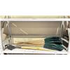 Image 1 : SHELF LOT OF RAKES AND SHOVEL