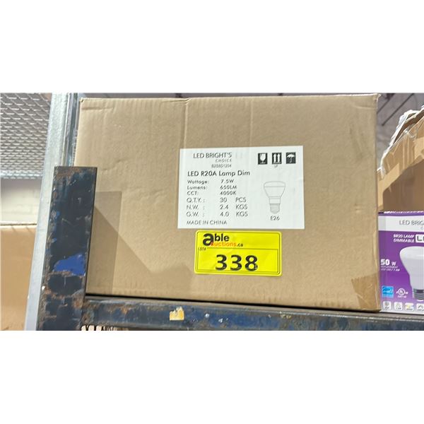 BOX OF LED R20A LAMP DIM LIGHT BULBS