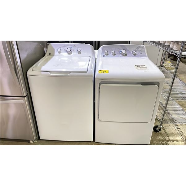 GE WASHER & DRYER SET (WASHER POWER BUTTON ISSUE, DRYER HANDLE ISSUE)