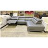 Image 1 : *TESTED WORKING* 3-PC SECTIONAL SOFA WITH ELECTRIC RECLINER PIECE & ADJUSTABLE HEADRESTS & POWER