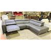 Image 2 : *TESTED WORKING* 3-PC SECTIONAL SOFA WITH ELECTRIC RECLINER PIECE & ADJUSTABLE HEADRESTS & POWER