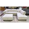 Image 1 : 2-PC FABRIC SECTIONAL SOFA WITH STORAGE OTTOMAN (CLEANING REQUIRED)