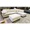 Image 2 : 2-PC FABRIC SECTIONAL SOFA WITH STORAGE OTTOMAN (CLEANING REQUIRED)
